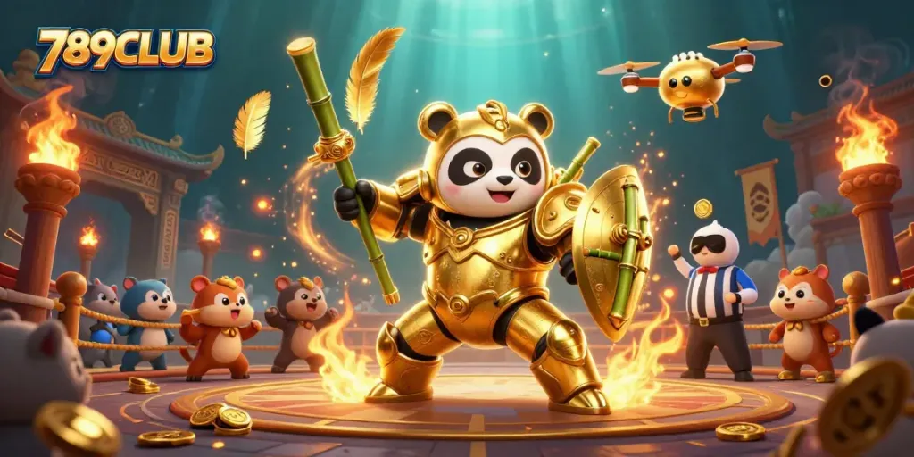 Experience thrilling gameplay with 789CLUB in a vibrant 3D scene featuring bold characters and exciting elements.